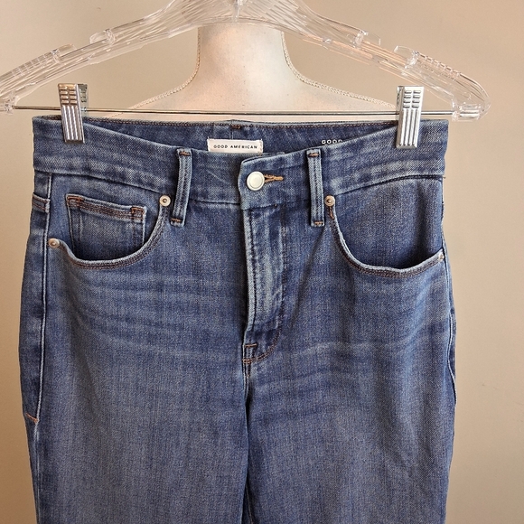 Good American Good Legs Straight Jeans In Indigo Size 27 - Picture 11 of 13